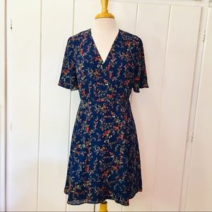 amaranth wrap dress in moonless floral